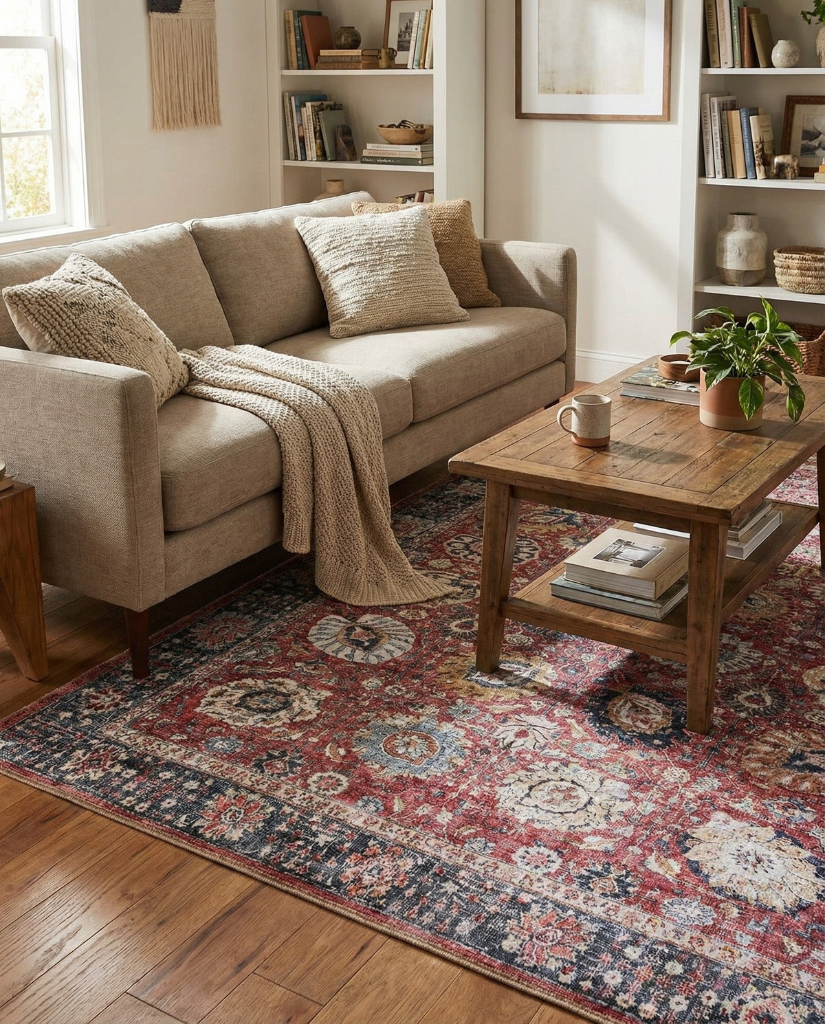 Heritage Elegance Collection Area Rug -  Gatchina Rectangle Vintage Red  lifestyle 17