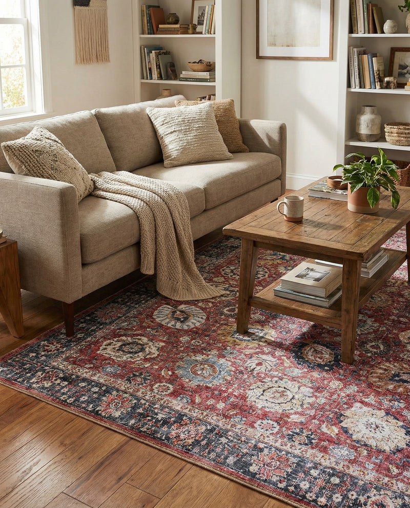 Heritage Elegance Collection Area Rug -  Gatchina Rectangle Vintage Red  lifestyle 17
