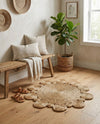 Woven Seaside Jute Collection Area Rug - Sienna Round Natural  lifestyle 16