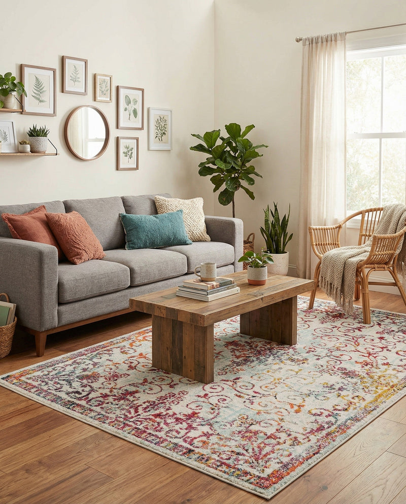 Brighton Terrace Collection Area Rug -  Saltdean Rectangle Ivory  lifestyle 6