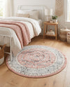 Adriana Terrace Collection Area Rug - Capri (Rose) Round Rose  lifestyle 54