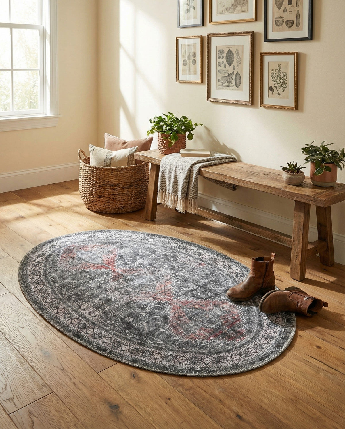 Heritage Elegance Collection Area Rug -  Uffizi Oval Gray  lifestyle 122