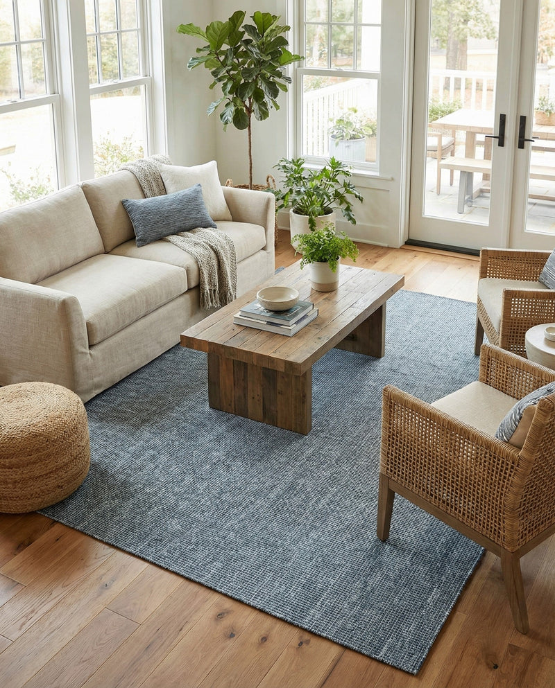 Seaside Serenity Collection Area Rug - Veranda (Blue) Rectangle Blue  lifestyle 25