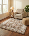 Savannah Elegance Collection Area Rug - Augusta (Brown) Square Brown  lifestyle 70