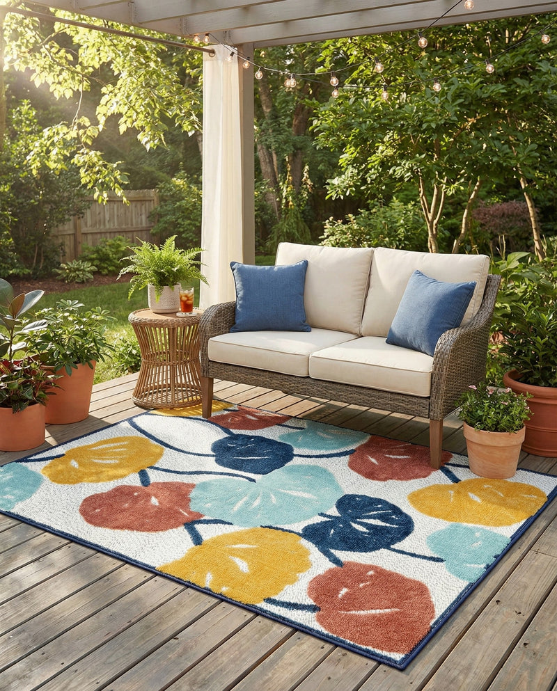Caribbean Terrace Collection Area Rug -  Grenada Rectangle Ivory  lifestyle 30