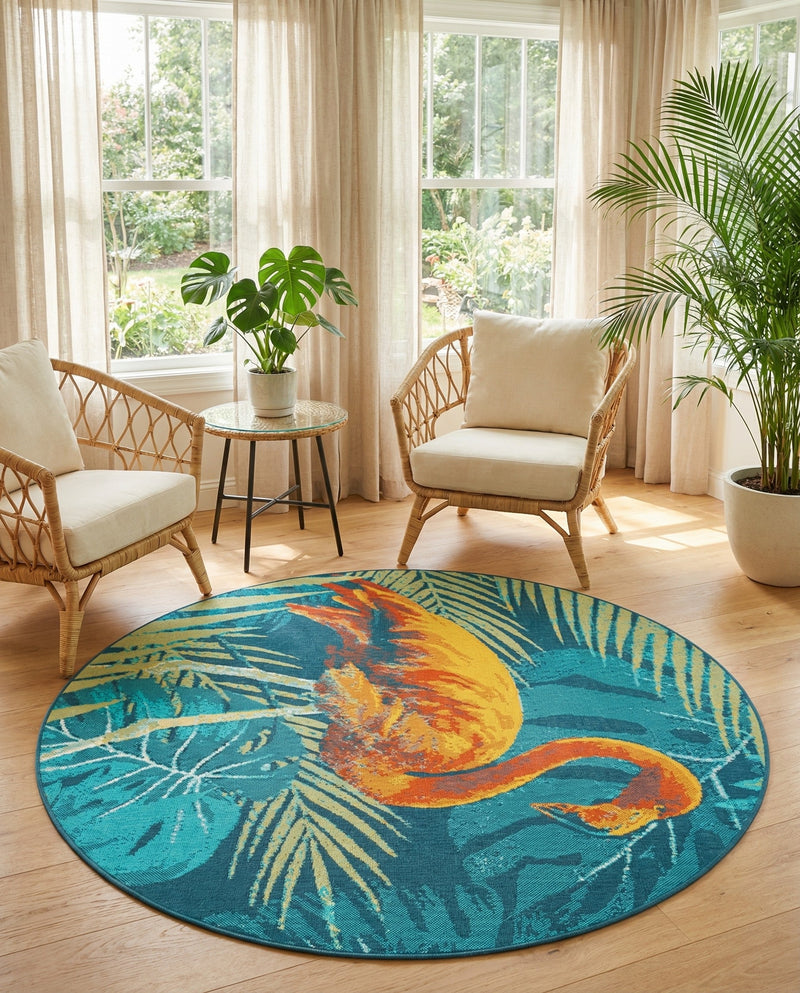 Seaside Haven Rugs Collection Area Rug -  Tidepool Round Multi  lifestyle 54
