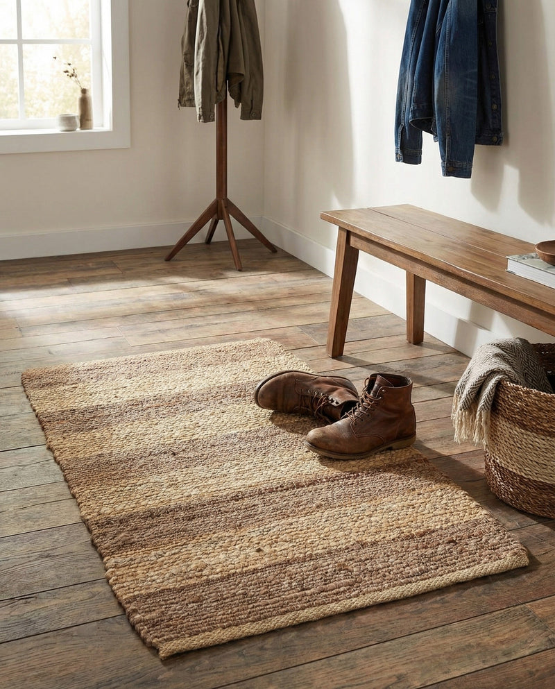 Woven Seaside Jute Collection Area Rug - Nantucket Rectangle Natural Ivory  lifestyle 9