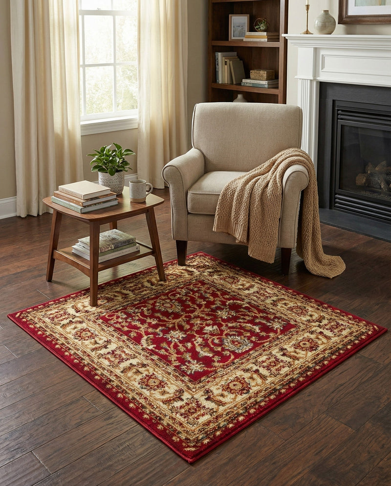 Jaipur Elegance Collection Area Rug -  Nahargarh (Red) Square Red  lifestyle 50