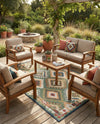 Coastal Terrace Collection Area Rug -  Sandbar Rectangle Green  lifestyle 26