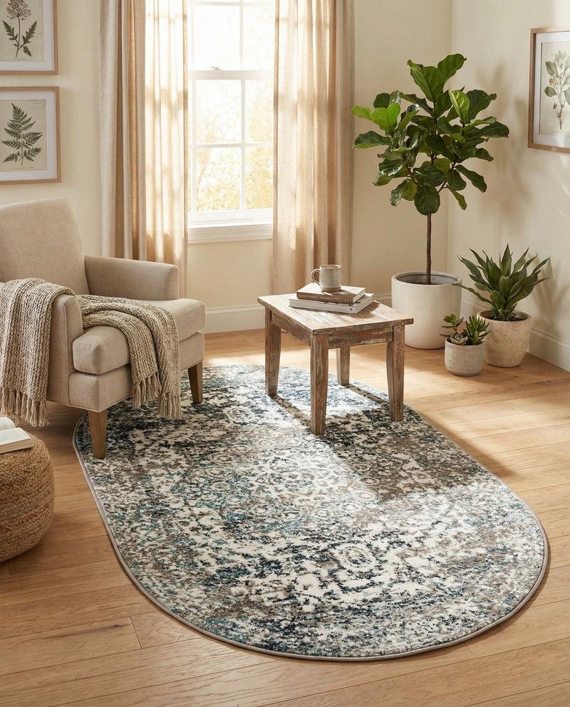 Georgetown Rugs Collection Area Rug - Dupont (Gray) Oval Gray  lifestyle 70