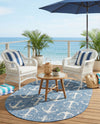 Seaside Haven Rugs Collection Area Rug - Sapphire (Blue) Oval Blue  lifestyle 67