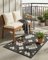 Urban Terrace Collection Area Rug -  Williamsburg Rectangle Black and White  lifestyle 10