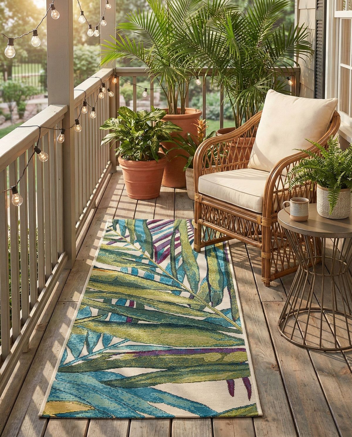 Seaside Blooms Collection Area Rug -  Arcadia Runner Multi  lifestyle 47