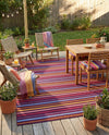 Seaside Stripes Collection Area Rug - Azul Rectangle Multi  lifestyle 44