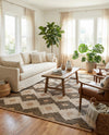 Osian Looms Collection Area Rug - Varanasi Rectangle Natural Black  lifestyle 14