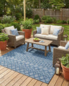 Garden Lattice Charm Collection Area Rug -  Pergola (Navy Blue) Square Navy Blue  lifestyle 44