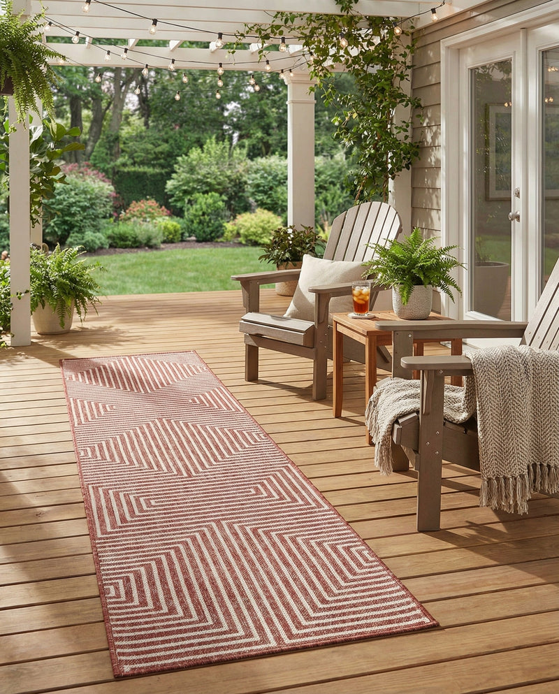 Urban Terrace Collection Area Rug -  Astoria (Rust Red) Runner Rust Red  lifestyle 38