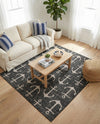 Seaside Haven Rugs Collection Area Rug - Sapphire (Charcoal) Square Charcoal  lifestyle 48