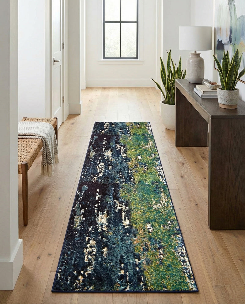 Marrakesh Elegance Collection Area Rug -  Figuig Runner Navy Blue  lifestyle 42