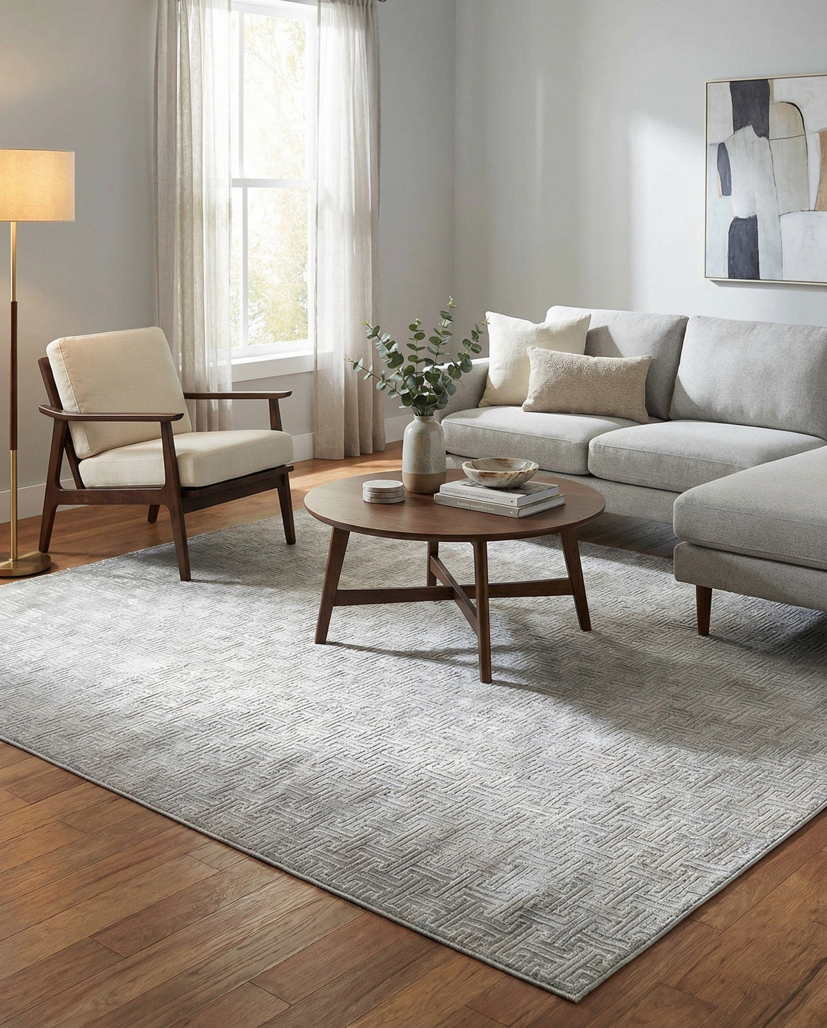 Metro Heights Collection Area Rug -  Hamilton Square Gray  lifestyle 100