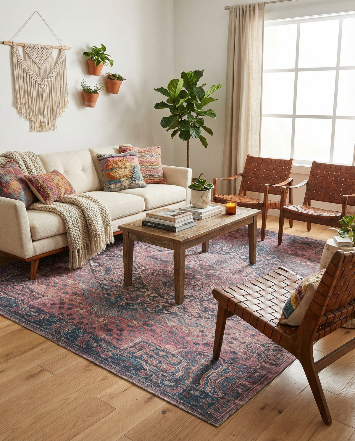 Zahara Oasis Collection Area Rug -  Agadir Square Antique Rust Red  lifestyle 83