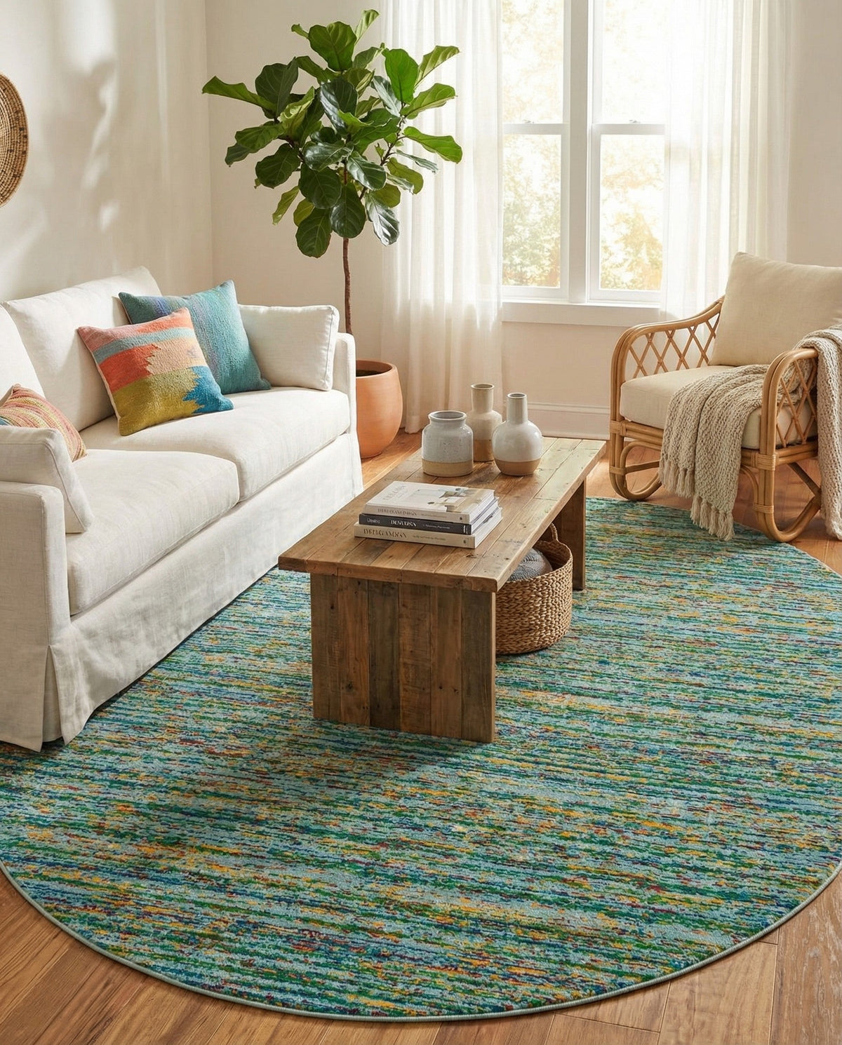 Caribbean Cove Collection Area Rug -  Lucia Oval Aqua  lifestyle 116