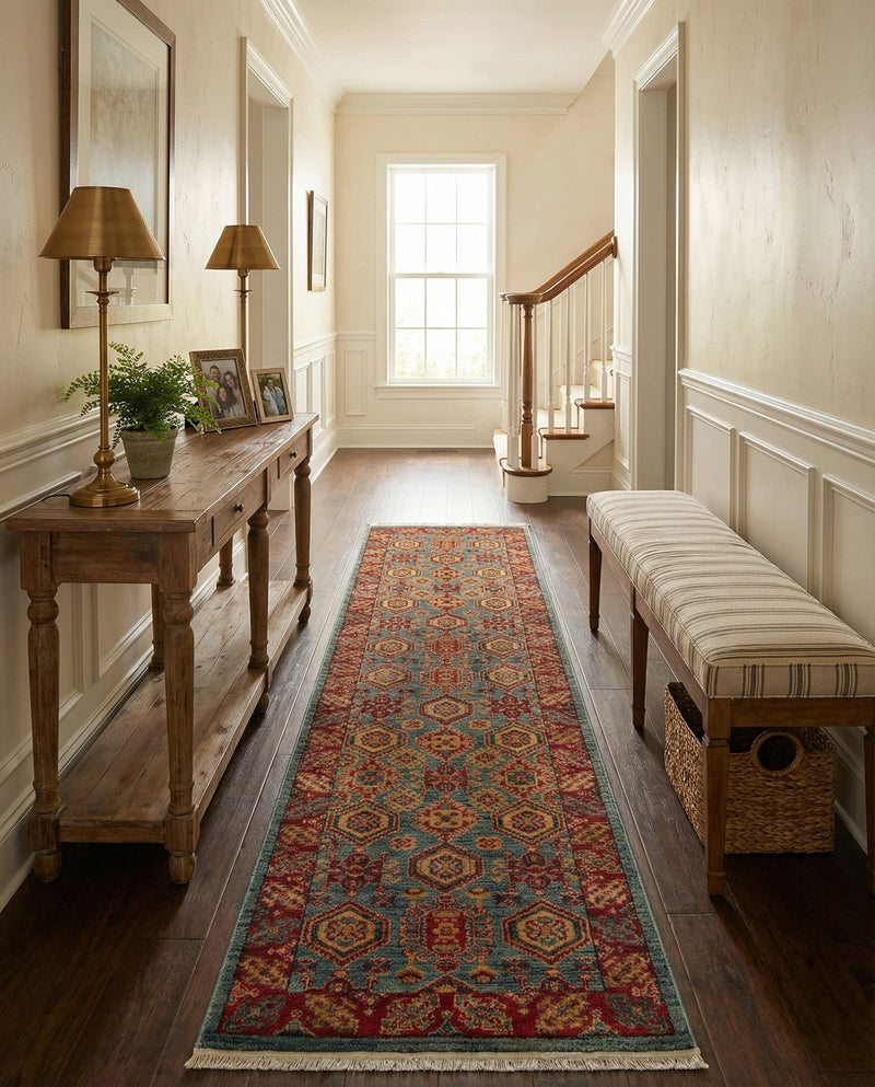 Persian Elegance Collection Area Rug -  Nain Runner Light Blue  lifestyle 39