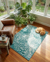 Riviera Elegance Collection Area Rug -  Monaco (Turquoise) Rectangle Turquoise  lifestyle 15