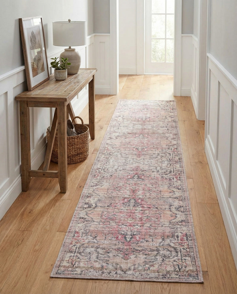 Vintage Memories Collection Area Rug - Echoes Runner Beige pink  lifestyle 75