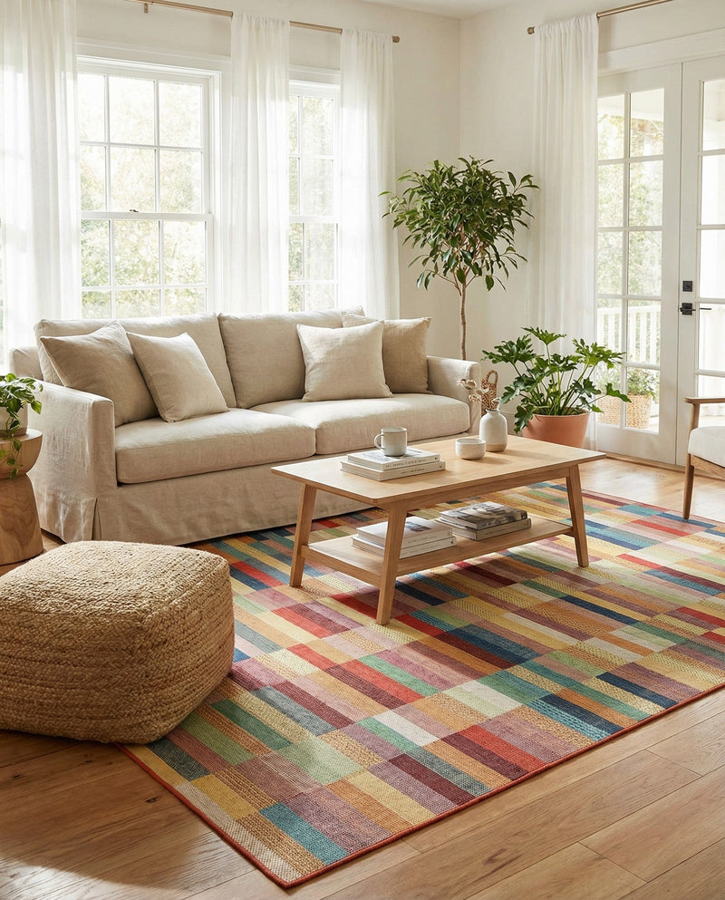 Coastal Terrace Collection Area Rug -  Harbor Rectangle Multi  lifestyle 16
