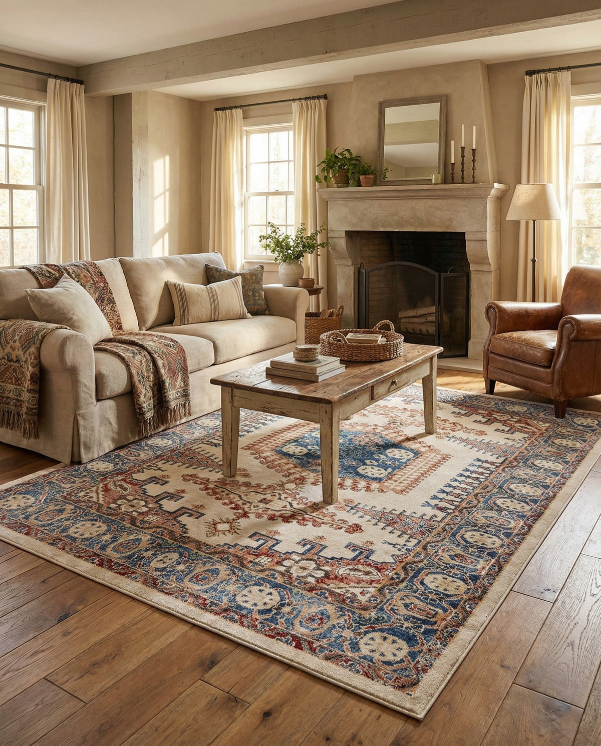 Eden Oasis Collection Area Rug -  Refuge (Cream) Rectangle Cream  lifestyle 5