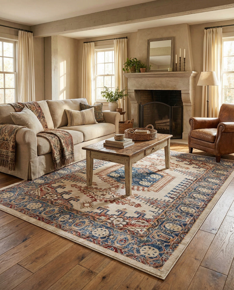 Eden Oasis Collection Area Rug -  Refuge (Cream) Rectangle Cream  lifestyle 5