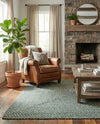 Highland Woven Jute Collection Area Rug - Glenmore (Green) Rectangle Green  lifestyle 4