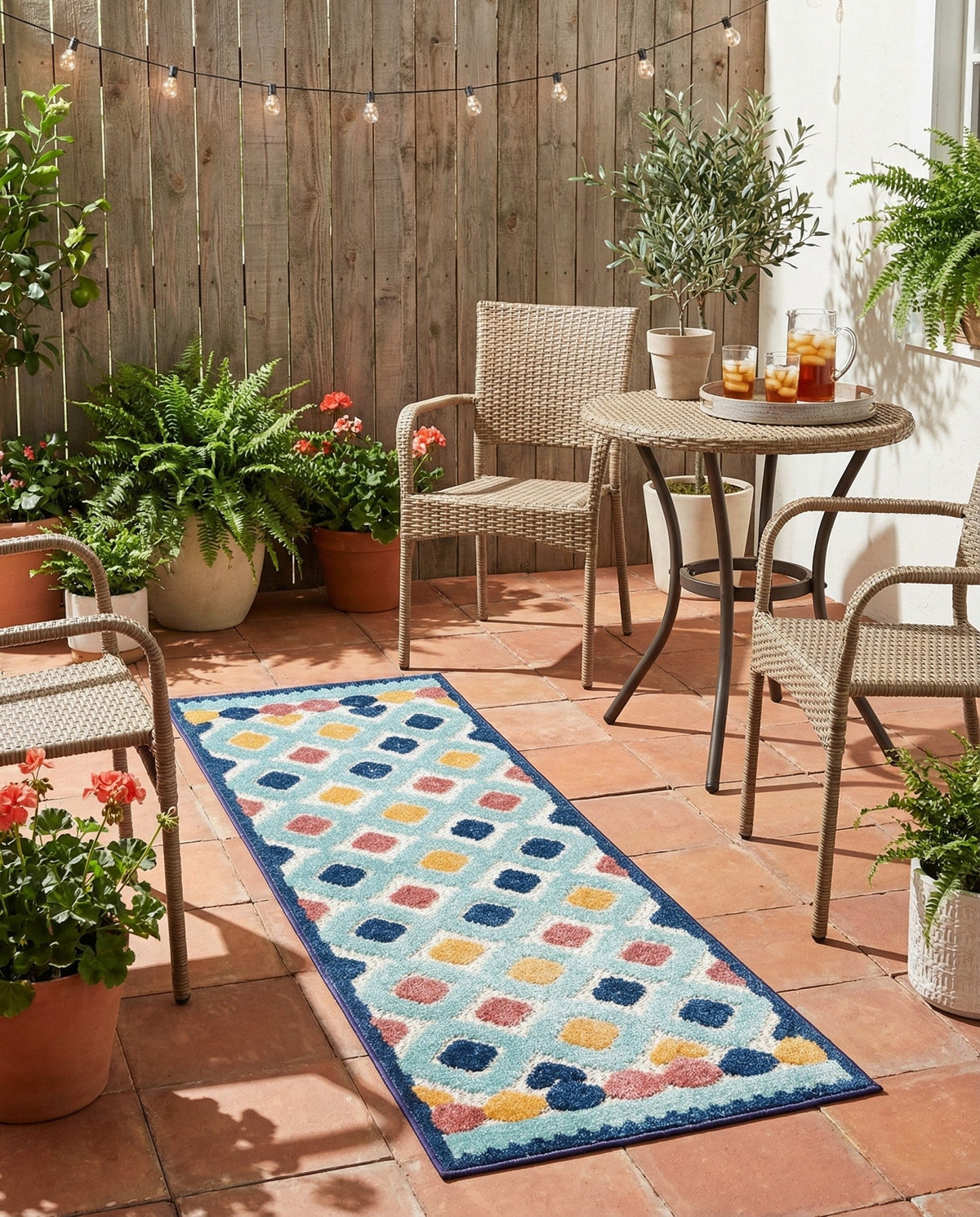 Caribbean Terrace Collection Area Rug -  Tobago Runner Ivory  lifestyle 106