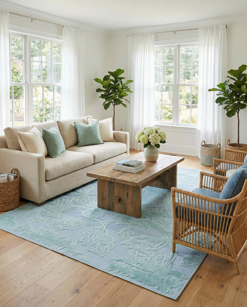 Bahama Breeze Outdoor Collection Area Rug -  Eleuthera Rectangle Navy Blue  lifestyle 47