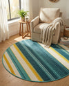 Terrace Fringe Collection Area Rug -  Veranda Round Multi  lifestyle 62