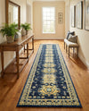 Tabriz Tapestries Collection Area Rug - Azerbaijan (Navy Blue) Runner Navy Blue  lifestyle 50
