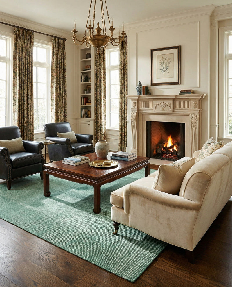 Berkshire Estate Collection Area Rug - Windsor (Green) Rectangle Green  lifestyle 17
