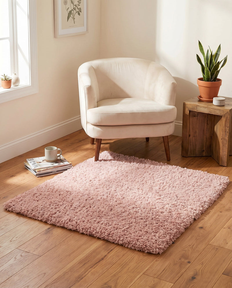 Alpine Plush Collection Area Rug -  Cortina (Dusty Rose) Square Dusty Rose  lifestyle 67