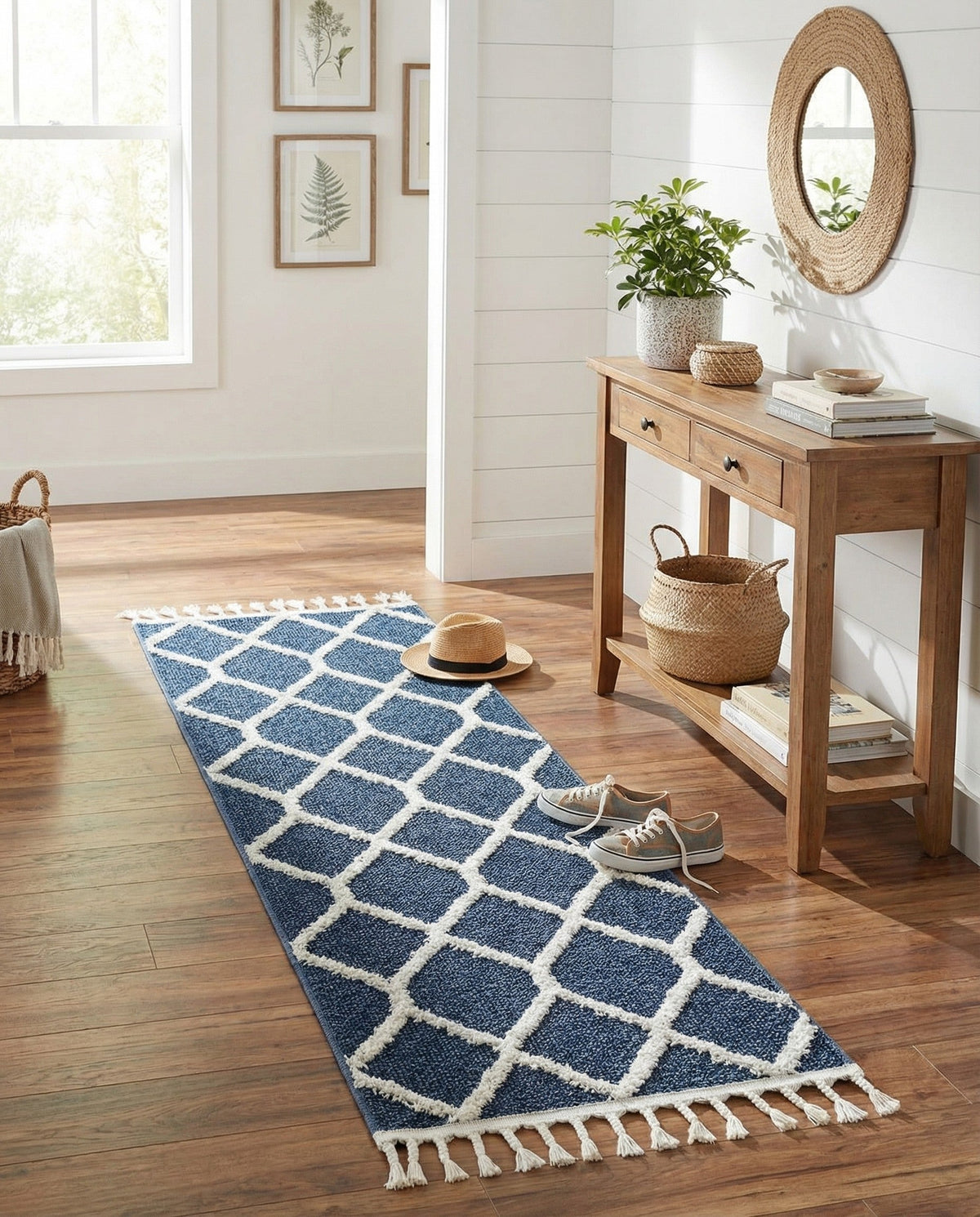 Sahara Chic Collection Area Rug -  Tuareg Runner Blue  lifestyle 101