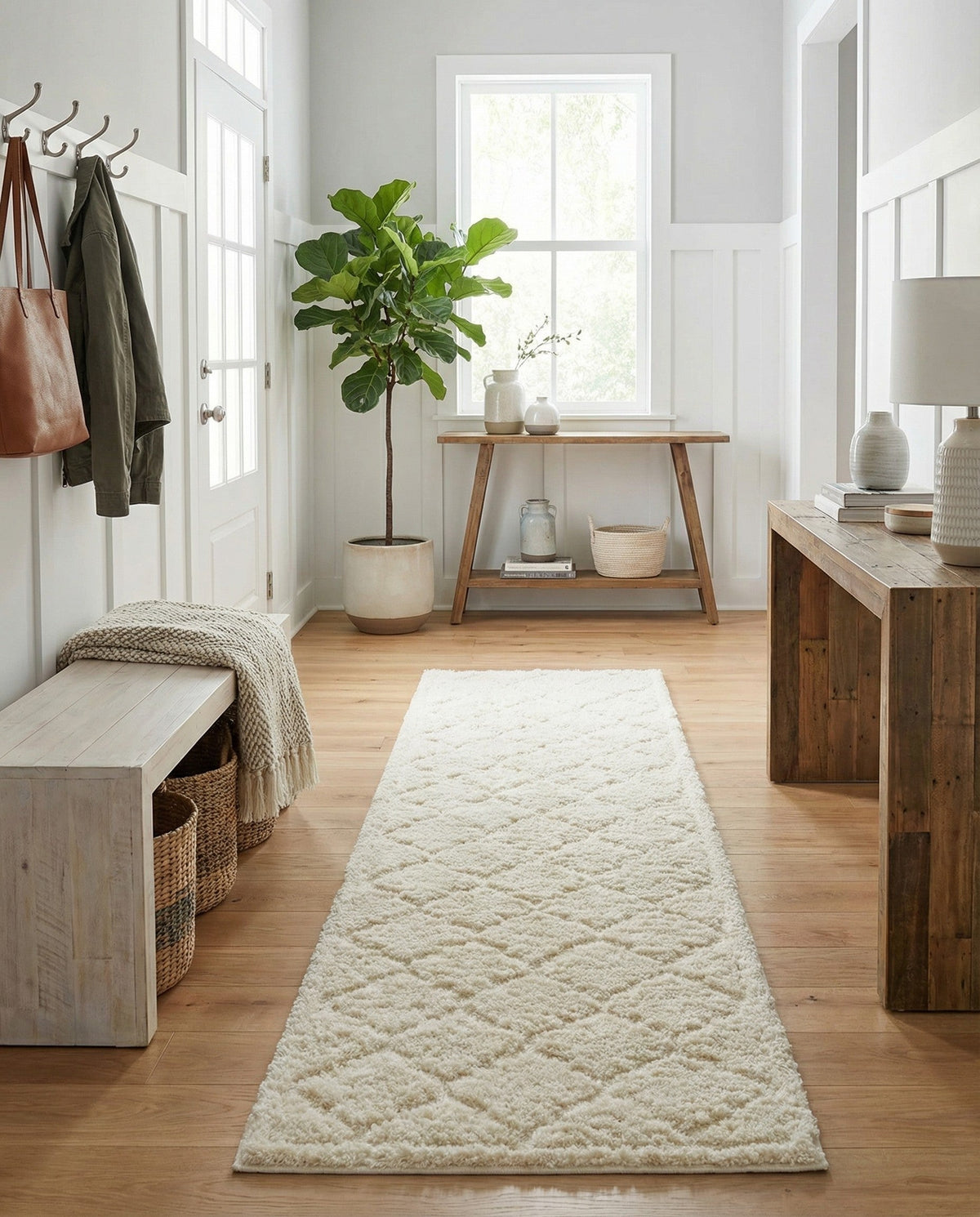 Trellis Haven Collection Area Rug -  Havencrest Runner Ivory  lifestyle 100