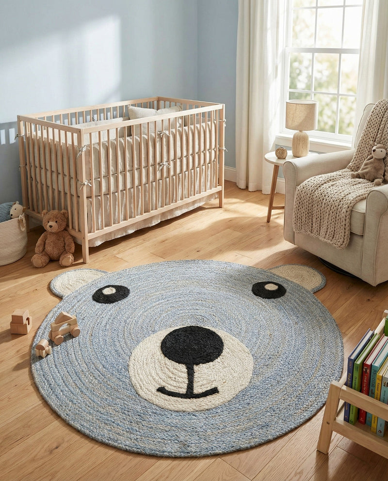 Playful Threads Jute Collection Area Rug - Tanglewood Round Gray  lifestyle 72