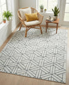Garden Maze Retreat Collection Area Rug -  Topiarytrail Rectangle White  lifestyle 16
