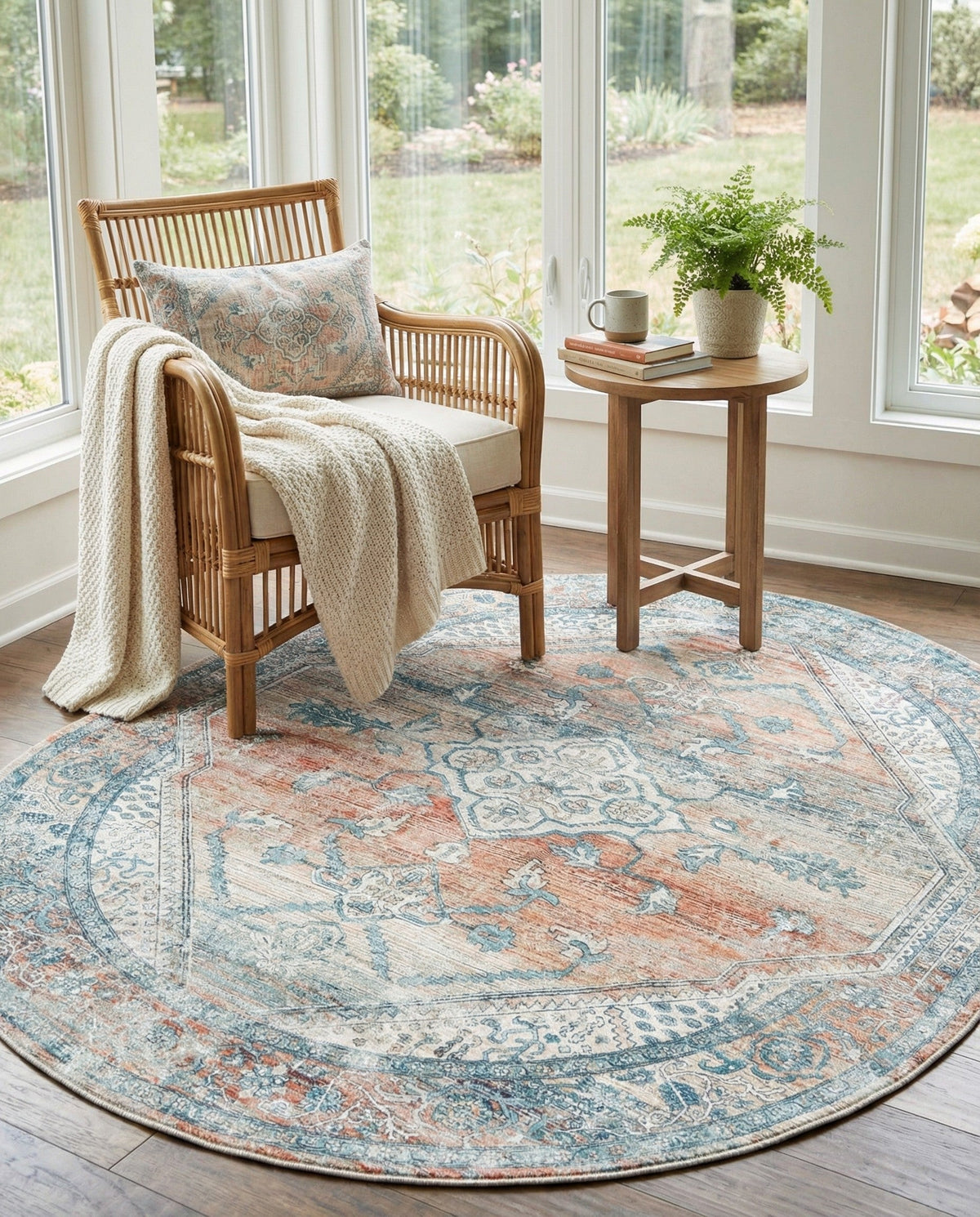 Coastal Haven Collection Area Rug -  Marina Oval Multi  lifestyle 165