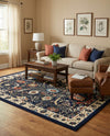 Tabriz Tapestry Collection Area Rug - Sahand (Navy Blue) Rectangle Navy Blue  lifestyle 12
