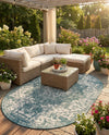 Urban Oasis Rugs Collection Area Rug -  Penthouse (Teal) Oval Teal  lifestyle 28