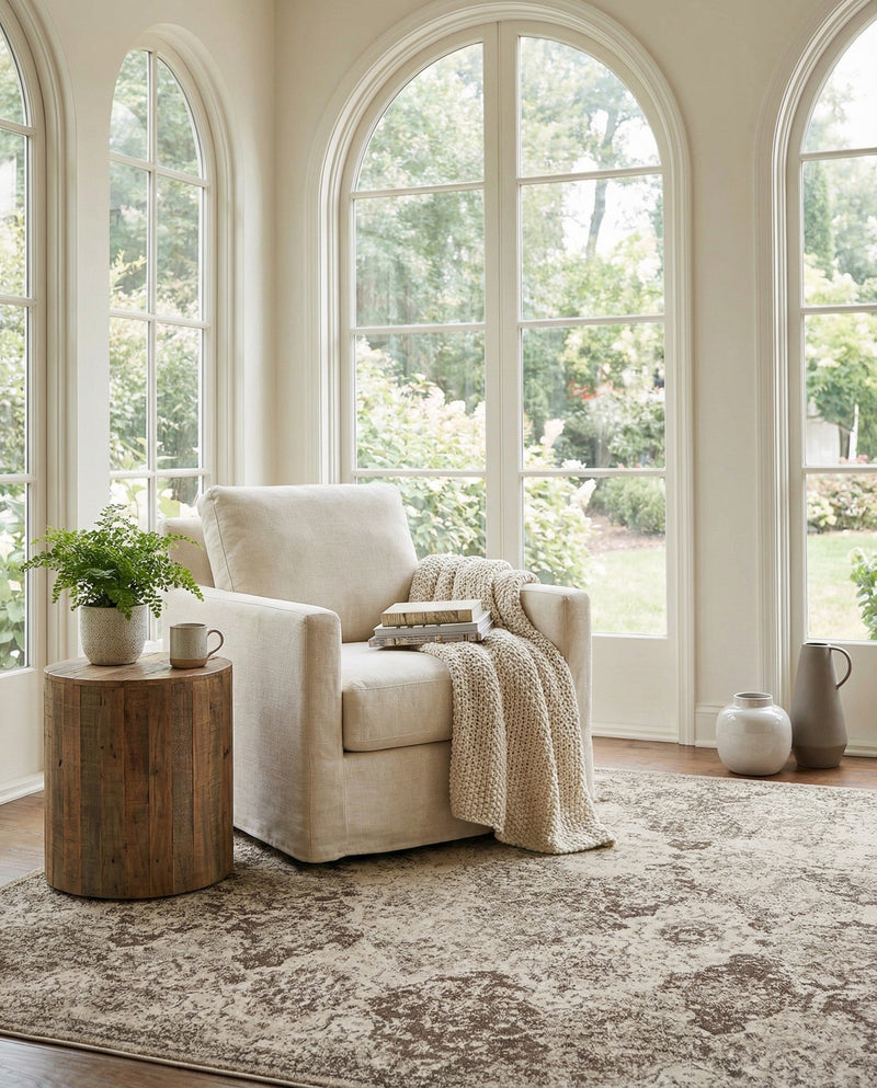 Gobi Sands Collection Area Rug -  Taklamakan Square Beige  lifestyle 37