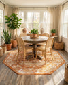 Savannah Soiree Collection Area Rug -  Everglade (Rust Red) Octagon Rust Red  lifestyle 55