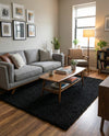 Plush Oasis Collection Area Rug - Serenity (Jet Black) Rectangle Jet Black  lifestyle 10