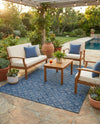 Garden Lattice Charm Collection Area Rug -  Pergola (Navy Blue) Rectangle Navy Blue  lifestyle 4